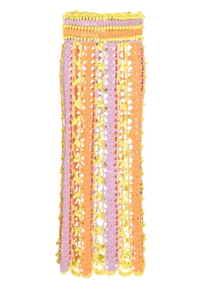 Celia B Argento open-knit maxi skirt - Yellow