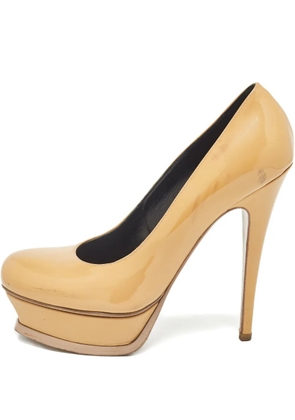 Saint Laurent Pre-Owned 135mm leather heeled pumps - Neutrals