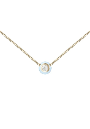 Melissa Kaye 18K yellow gold small Pastel Blue Audrey Diamond pendant necklace