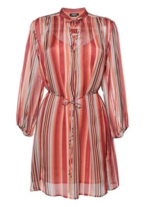 LIU JO striped split-neck minidress - Red