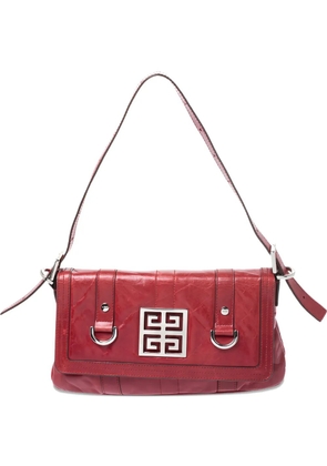 Givenchy Pre-Owned logo-plaque leather shoulder bag - Red