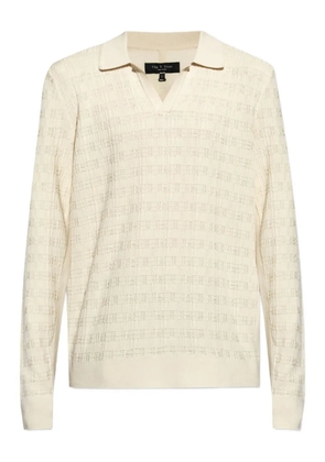 rag & bone textured polo-neck T-shirt - Neutrals