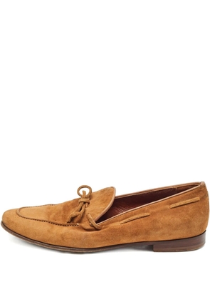 Sergio Rossi bow-detail suede loafers - Brown