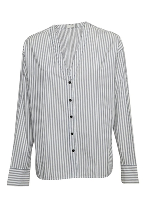 SANDRO pre-owned striped V-neck shirt - White