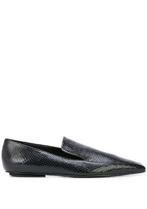 Rosetta Getty embossed square-toe loafers - Black