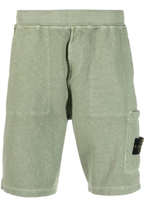 Stone Island Compass-motif cotton shorts - Green