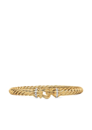 David Yurman 18K yellow gold Cablespira® Buckle diamond bracelet