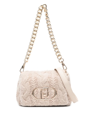 LIU JO mini cable-knit shoulder bag - Neutrals