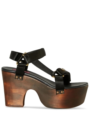 PUCCI 90mm Crush logo-plaque wedge sandals - Black