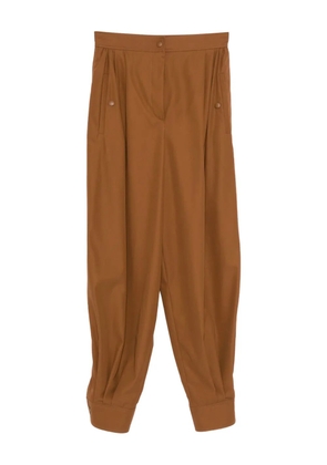 Max Mara cotton pleated trousers - Brown