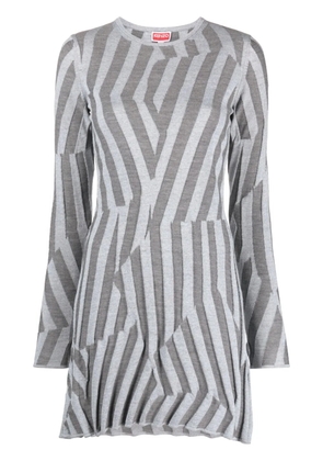 Kenzo geometric knit minidress - Grey