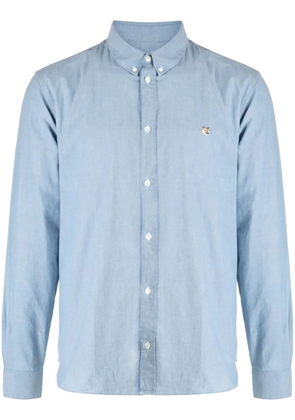 Maison Kitsuné embroidered-logo cotton shirt - Blue
