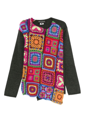 Comme des Garçons Homme Plus crochet-panel wool sweater - Red