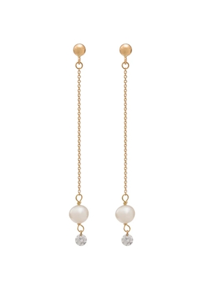 Persée 18kt yellow gold Perlée chain drop earrings