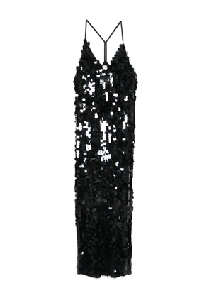 P.A.R.O.S.H. sequin spaghetti-strap dress - Black