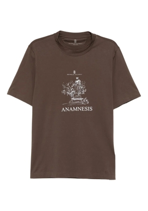 Brunello Cucinelli graphic-print cotton T-shirt - Brown
