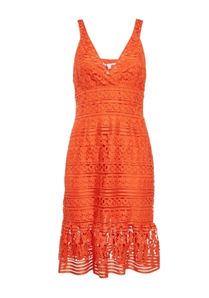 Diane Von Furstenberg Vintage lace patterned midi dress - Orange