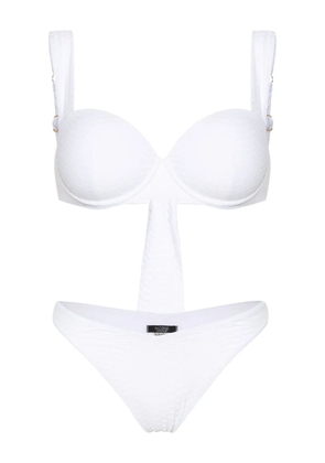 Noire Swimwear Nikki snakeskin-effect bikini set - White