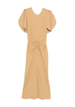 Victoria Beckham flutter-sleeve draped dress - Yellow