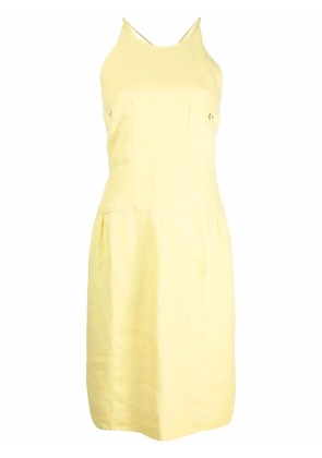 CHANEL Pre-Owned 1996 crossover-strap linen dress - Yellow