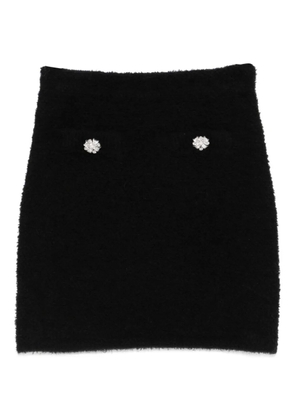 Self-Portrait textured mini skirt - Black
