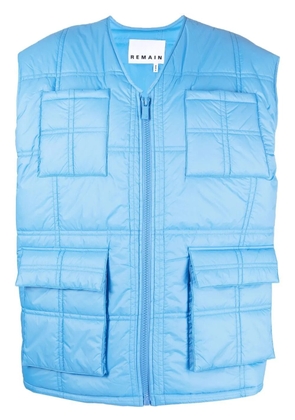 REMAIN v-neck quilted gilet - Blue