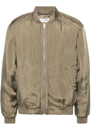 Saint Laurent Teddy padded bomber jacket - Brown