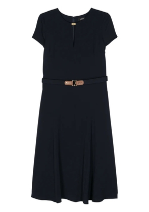 Lauren Ralph Lauren logo-plaque georgette dress - Blue