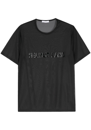 Helmut Lang logo-appliqué sheer T-shirt - Black