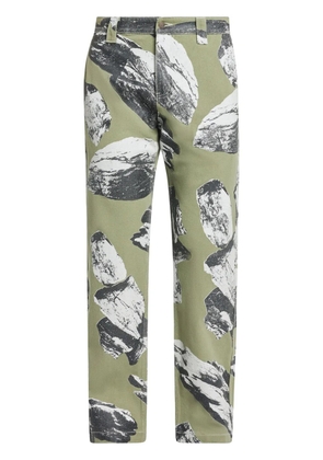 MARKET Talus graphic-print cotton trousers - Green