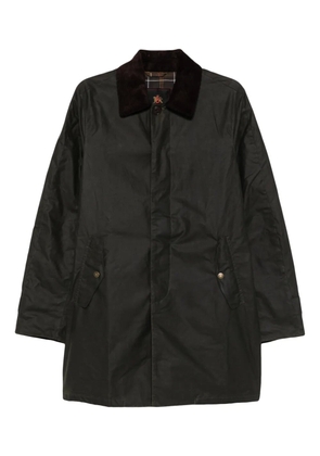 Baracuta corduroy-collar long-sleeve coat - Green
