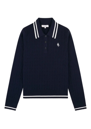 Sporty & Rich cable-knit striped polo shirt - Blue