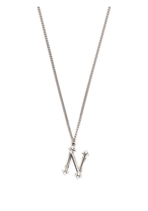 Emanuele Bicocchi N letter pendant necklace - Silver