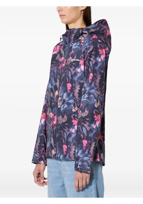 Columbia floral-print hooded jacket - Blue