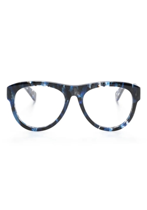Chloé Eyewear logo-print round-frame glasses - Blue