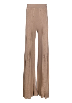 Marine Serre Neutral Pointelle Knit Trousers - Neutrals