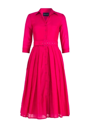 Samantha Sung Audrey belted pleated midi dress - Pink