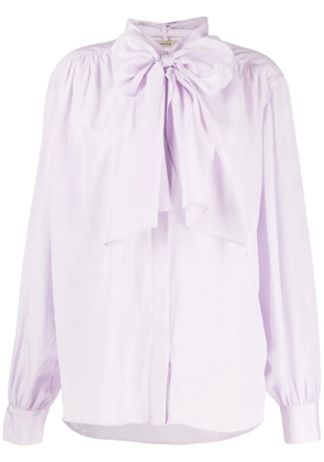 System semi-sheer pussy-bow blouse - Purple