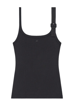 Courrèges 90'S buckle-detail ribbed tank top - Black