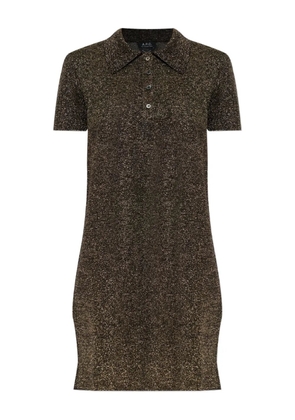 A.P.C. buttoned collared mini dress - Black