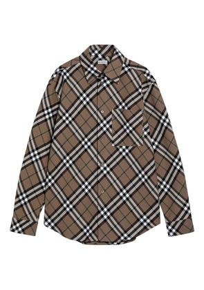 Burberry checked long-sleeved shirt - Neutrals