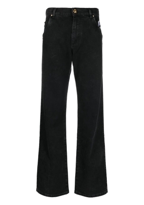 Balmain logo-embroidered straight-leg jeans - Black