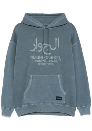 Neighborhood logo-print hoodie - Blue