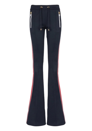 Balmain stripe-detail flared trousers - Blue