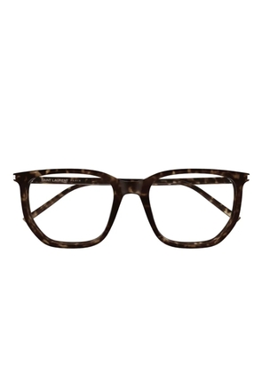 Saint Laurent Eyewear geometric-frame glasses - Brown