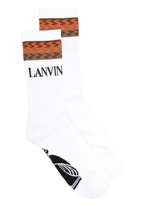 Lanvin logo-print calf-length socks - White