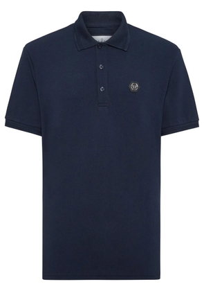 Philipp Plein logo-appliqué polo shirt - Blue