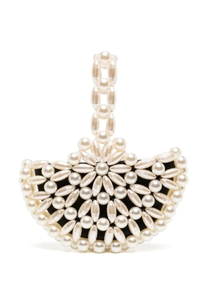 0711 Selen embellished clutch bag - White