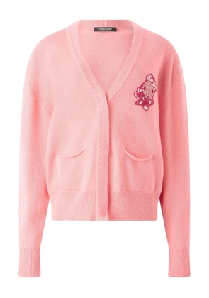 Roberto Cavalli rose-embellished pocket cardigan - Pink