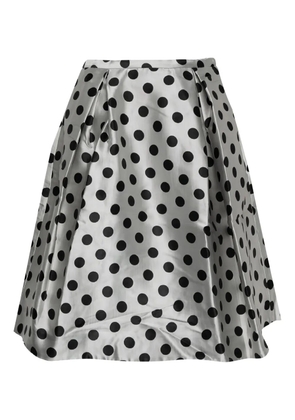 Carolina Herrera Vintage polka-dot pleated skirt - White